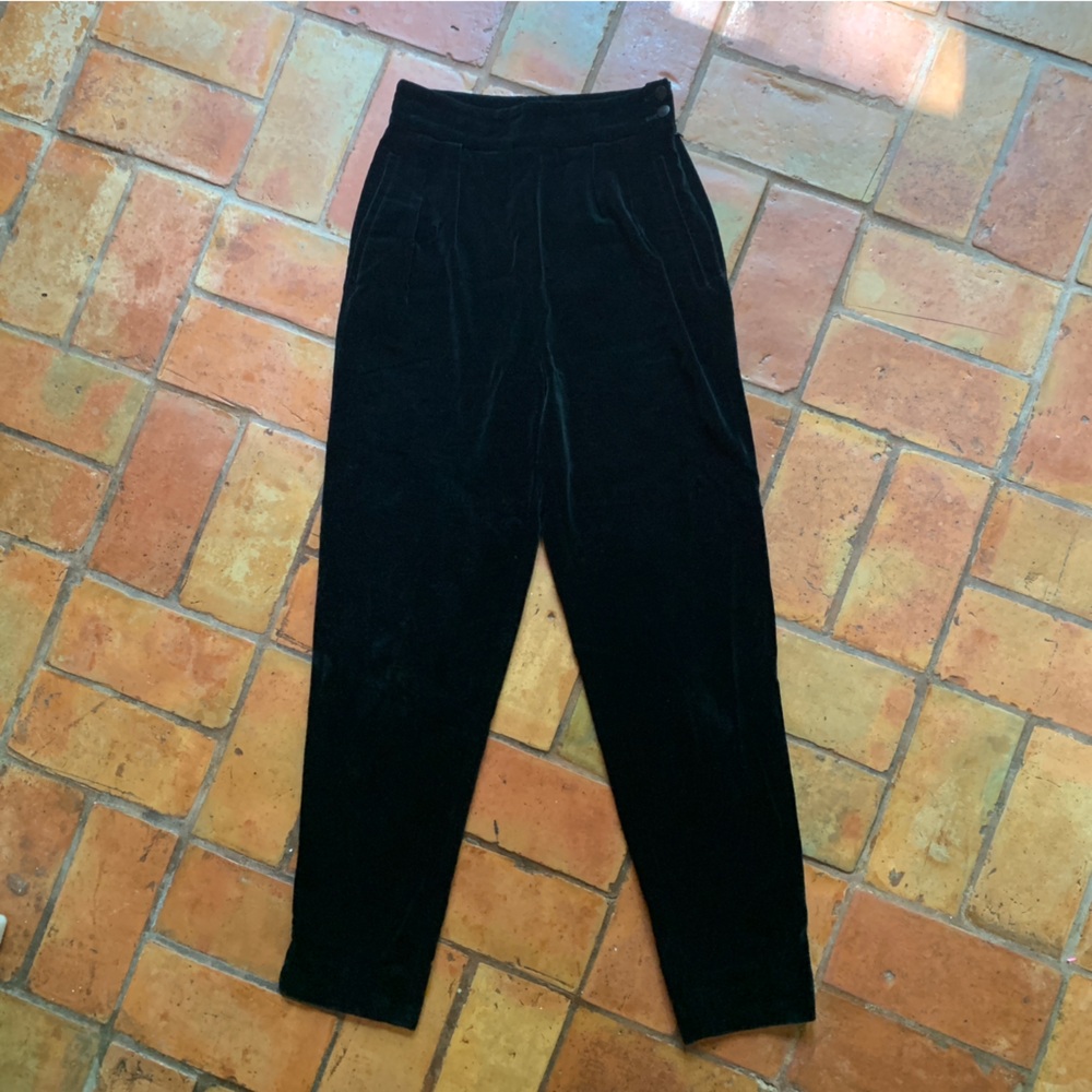 Vintage Black Velvet Pants